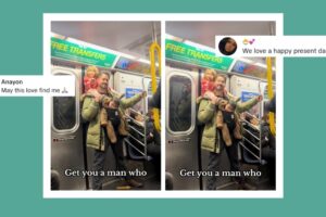 Viral TikTok of subway dad carrying two kids has moms swooning